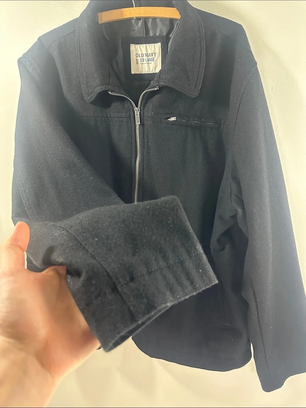Old Navy Black Full-Zip Collared Bomber Jacket Men's XXL